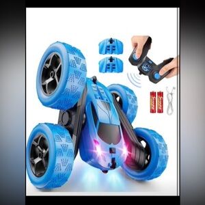 Blue Remote Control 4WD Stunt Car with LED Lights & 360 Degree Flips